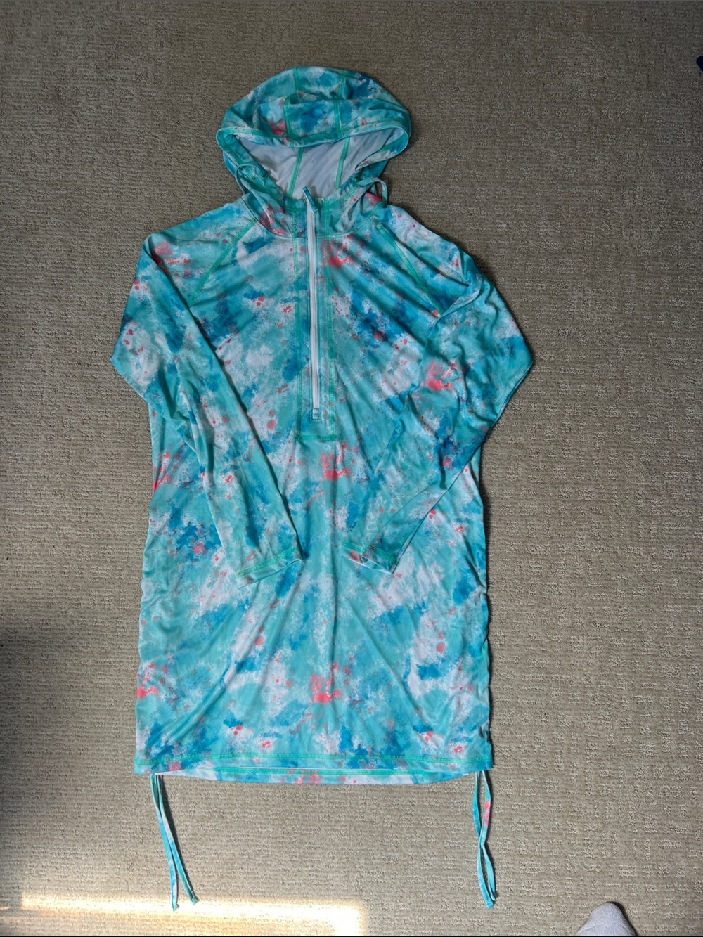 Huk Aqua Tie-Dye Hooded Rash Guard